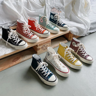 sneakers women shoes converse all star gothic flats trainers shoes for women sneakers vulcanize canvas neon retro lime green