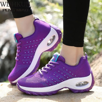 Sneakers Women Shoes Summer Basket Femme Vulcanized Ladies Shoes Mesh Lace-up Solid Women Sneakers Wedges Casual Shoes Woman