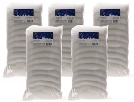 Sneeuw watten - 5x - zak - 100 gram - winterdecoratie - winterversiering