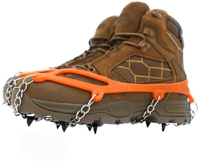 Sneeuw Winter Non Slip Shoe Cover Stijgijzers Schoenplaten Mangaan Staal Ijs Grijper Spikes Klimmen Outdoor Wandelen zwart