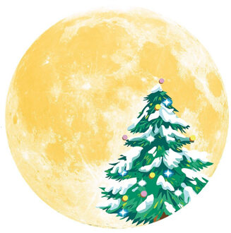 Sneeuwbal Muursticker Glow In The Dark Night Kerst Thuis Herten Lichtgevende Muur Sticker Kerstman Fawn Fluorescerende Maancyclus