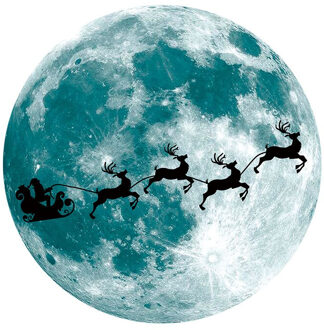 Sneeuwbal Muursticker Glow In The Dark Night Kerst Thuis Herten Lichtgevende Muur Sticker Kerstman Fawn Fluorescerende Maancyclus