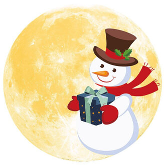 Sneeuwbal Muursticker Glow In The Dark Night Kerst Thuis Herten Lichtgevende Muur Sticker Kerstman Fawn Fluorescerende Maancyclus