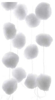 Sneeuwballen slinger - wit - L180 cm - sneeuwversiering