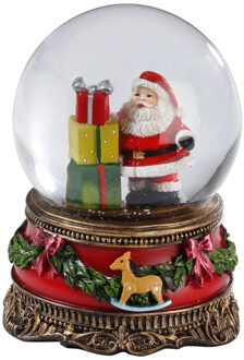 Sneeuwbol/snowglobe - kerstman met cadeaus - 9 cm - glas/polyresin