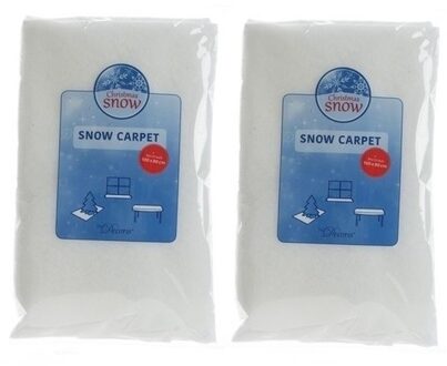 Sneeuwdeken - 2x - sneeuwtapijt - wit - 100 x 80 cm - sneeuwversiering