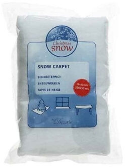 Sneeuwdeken/sneeuwtapijt - 3x stuks - wit - 200 x 50 cm - polyester - sneeuw ondergrond