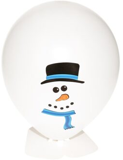 Sneeuwpop ballon versieren 27 cm Wit
