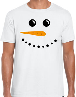 Sneeuwpop fout kerstkleding t-shirt - wit - heren - Kerst shirts L
