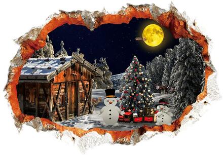 Sneeuwpop Kerstboom Pvc Statische Sticker Verfraaien Thuis Windows Muursticker Jaar Christmas Party Glas Dress Up