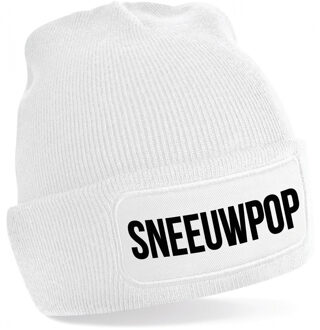 Sneeuwpop muts - unisex - one size - wit - apres-ski muts One size
