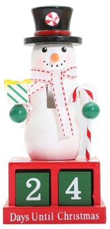 Sneeuwpop Vorm Kerst Decoratie Houten Countdown Kalender Leuke Cartoon Decoratie Countdown kalender B