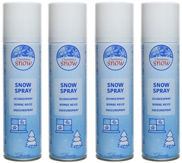 Sneeuwspray - 4x - wit - 400 ml - spuitsneeuw - kunstsneeuw - nepsneeuw - sneeuw decoratie