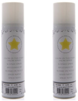 Sneeuwspray glow in the dark - 4x stuks - busje 150 ml - kunstsneeuw spray - spuitsneeuw