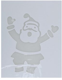 Sneeuwspray kerst raamsjablonen Kerstmannen plaatjes 35 cm - Kerst raamsjablonen Wit