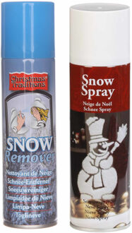 Sneeuwspray set 1x spuitsneeuw bus 300 ml en 1x reinigingsspray 125 ml