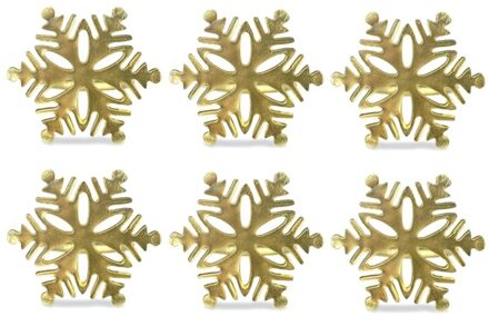 Sneeuwvlok Servetringen Set Van 6, Knop Voor Kerstmis Nieuwjaar Feestdagen Diner Recepties Of Dagelijks Gebruik