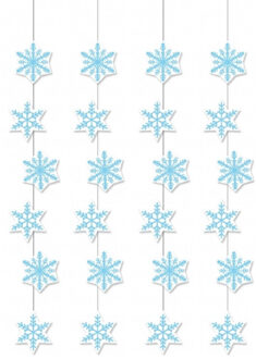 Sneeuwvlokken decoratie slinger 108 cm - 4x stuks - Feestslinger van brandvertragend papier - Winter