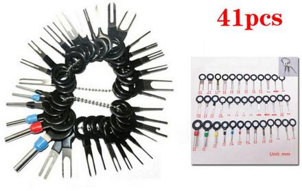 Snel ! 26/36/41/59Pcs Auto Plug Terminal Removal Tool Pin Naald Oprolmechanisme Pick Elektrische Draad Puller handgereedschap Kit Beste 26stk