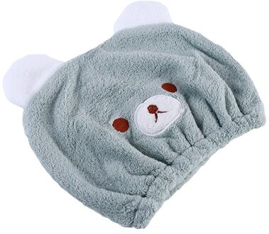 Snel Droog Haar Hoed Kinderen Microfiber Haar Tulband Gewikkeld Handdoek Badmuts Beer Droog Haar Cap Absorberende Dik Haar groen