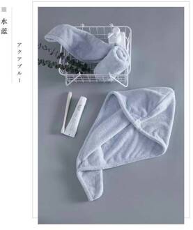 Snel Haar Drogen Lady Badhanddoek Microfiber Badhanddoek Voor Vrouw Huishoudelijke Baden Toolsbath Wrap Hoed Quick Cap Tulband blauw