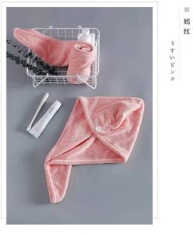 Snel Haar Drogen Lady Badhanddoek Microfiber Badhanddoek Voor Vrouw Huishoudelijke Baden Toolsbath Wrap Hoed Quick Cap Tulband roze