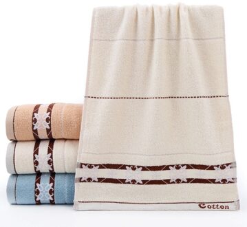 Sneldrogend Katoenen Handdoek Streep Gezicht Hand Bad Doek Badkamer Absorberende 35*75Cm Thuis wit