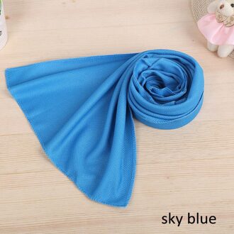 Sneldrogende Ijs Zijde Handdoek Klimmen Yoga Oefening Sport Koude Handdoeken Zwemmen Camping Deken 1Pcs Terylene Veeg Zweet lucht blauw