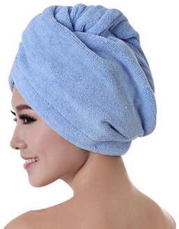 Sneldrogende Microfiber Badhanddoek Haar Droog Sneldrogend Lady Badhanddoek Zachte Douche Voor Dame Man Tulband Head Wrap baden Tool blauw