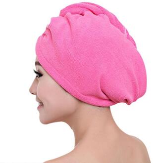Sneldrogende Microfiber Badhanddoek Haar Droog Sneldrogend Lady Badhanddoek Zachte Douche Voor Dame Man Tulband Head Wrap baden Tool roos rood