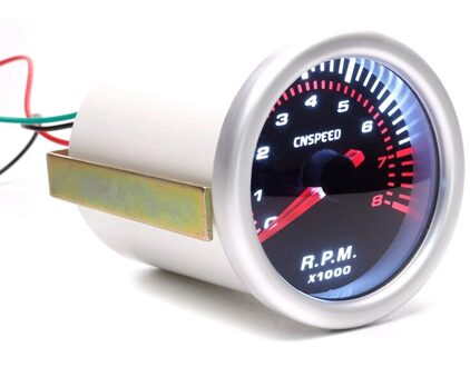 Snelheidsmeter Auto 12V Gemodificeerde Instrument Toerenteller Licht 0-8 Toerenteller Auto Truck Boot Motor Met Wit 2 Inch (52Mm) front