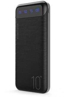 Snelle Charging10000mAh Power Bank Draagbare Mobiele Voeding Met Digitale Scherm Batterij Oplader Voor Xiaomi Iphone zwart