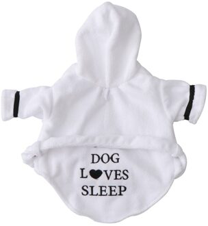 Snelle Droge Huisdier Badjas Pyjama Sneldrogend En Super Absorberende Night Gown Badjas Voor Hond Kat Met Kap Maat xs (Wit) XL