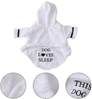 Snelle Droge Huisdier Badjas Pyjama Sneldrogend En Super Absorberende Night Gown Badjas Voor Hond Kat Met Kap Maat xs (Wit)