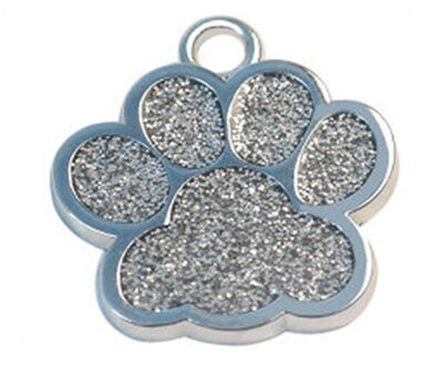 Snelle Levering Leuke Mini Shine Poot Hond Kat Id Naam Tags Huisdier Sieraden Ketting Dierbenodigdheden Diameter 27Mm Hond accessoires Zilver