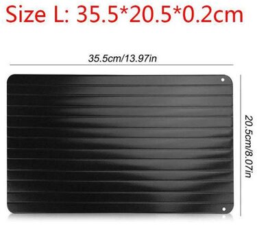 Snelle Ontdooien Voor Keuken Platen Voedsel Vlees Gereedschap Snijplank Fruit Lade Gadget Bevroren Dooi Dat Ontdooien Zwart Aluminium Thaw-plate-L
