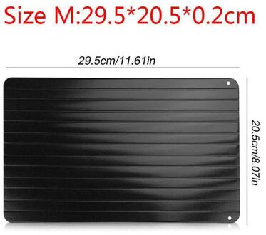 Snelle Ontdooien Voor Keuken Platen Voedsel Vlees Gereedschap Snijplank Fruit Lade Gadget Bevroren Dooi Dat Ontdooien Zwart Aluminium Thaw-plate-M