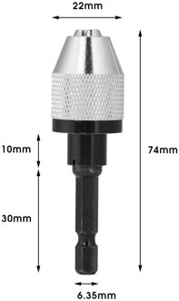 Snelspanboorhouder 6.5Mm Hex Shank Elektrische Schroevendraaier Boor Chuck Adapter Quick Change Converter Boor Tool H01554