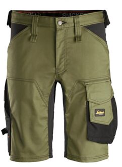 Snickers Allround 6143 Stretch - Korte werkbroek - 58 - Khakigroen/Zwart