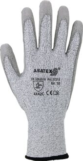 Snijbestendige handschoen | maat 9 grijs/grijs | EN 388 PSA-categorie II | HDPe / nylon / elastan / glasvezel m.PU | 10 paar - 3721E/9 3721E/9