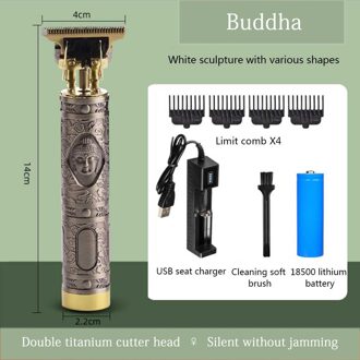 Snijden Professionele Clipper Haar Maaier Trimmer Voor Mannen Baard Scheerapparaat Kapsel Machine Kapsel Cutter Usb Oplaadbare Buddha