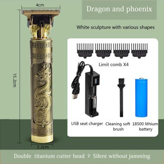 Snijden Professionele Clipper Haar Maaier Trimmer Voor Mannen Baard Scheerapparaat Kapsel Machine Kapsel Cutter Usb Oplaadbare Dragon-phoenix