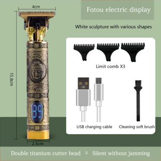 Snijden Professionele Clipper Haar Maaier Trimmer Voor Mannen Baard Scheerapparaat Kapsel Machine Kapsel Cutter Usb Oplaadbare elektrisch-display-1