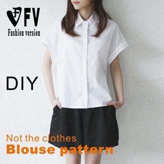 Snijden Tekeningen Vrouwen Korte Mouwen Kraag Casual Leuke Korte Stijl Kleine Overhemd 1:1 Kleding Patroon BCY-46 Size 2XL