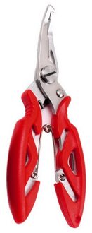 Snijden Vis Tang Multifunctionele Schaar Vissen Tang Scissor Braid Lijn Aas Cutter Hook Remover Etc. Tackle Tool rood