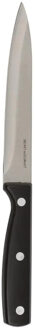 snijmes/fruit/groente mes Essential - 1x stuks - RVS - zwart - 22 cm