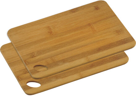 Snijplank - 2x - 24 x 35 cm - bamboe hout - broodplank - snijplankje - borrelplank