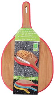 Snijplank bamboe hout rood 28 cm - Snijplanken