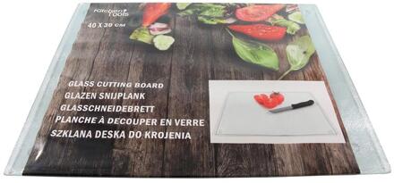 SNIJPLANK GLAS 30X40 ASSORTIE. Transparant