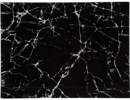 Snijplank marmer print - glas - 40 x 30 cm - serveerplank/hapjes plank
